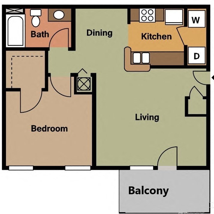 One Bedroom Floor Plan
